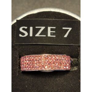 Gorgeous Pink Crystal Pave Size 7 Ring, New without tags